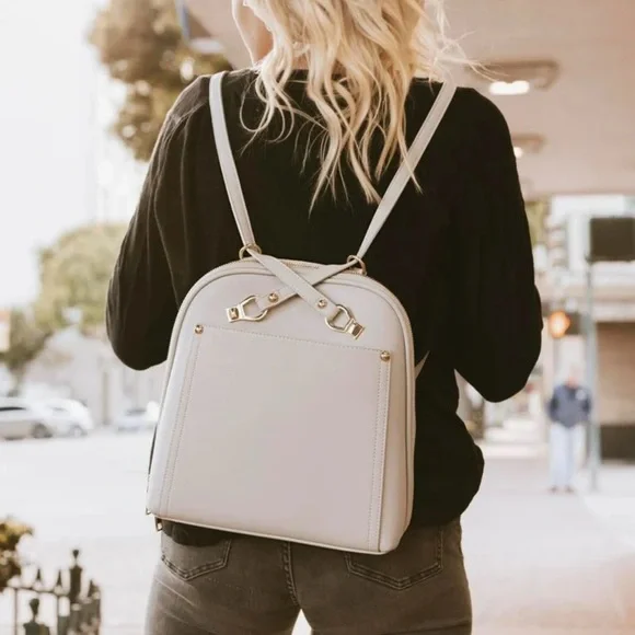 Miztique | Bags | Miztique Cream Backpack Sleek Design  display picture 2